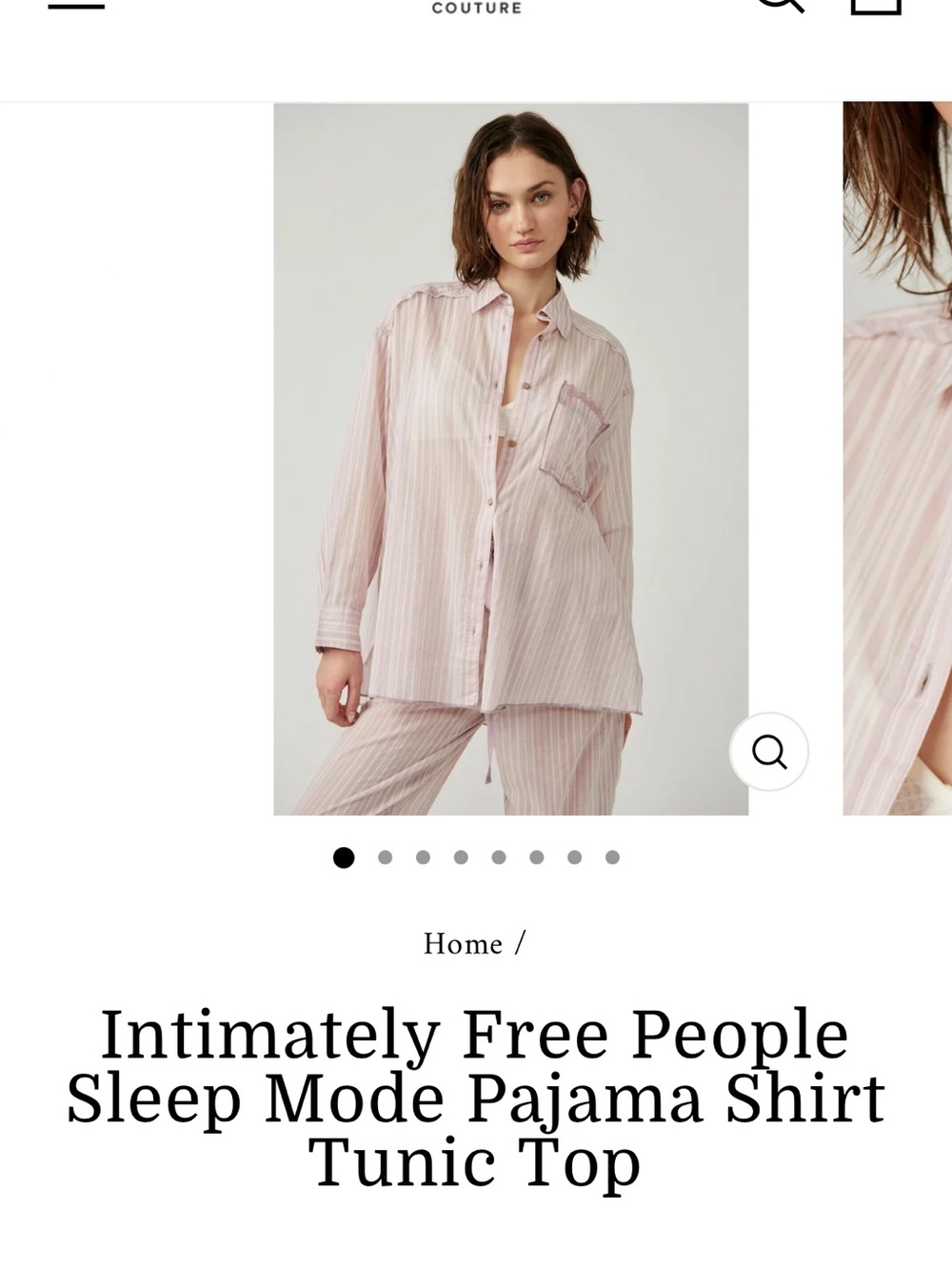 Free People Lavender Stripe Button-Front Pajama Set. Top and bottom included!